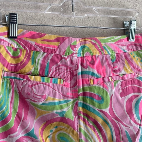 Lily Pulitzer Women's Floral Flamingo Print Scalloped Buttercup Shorts SZ 0 - Picture 9 of 9